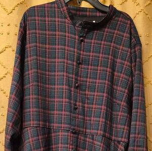 Dainty Jewells Plaid Long Sleeve Dress - Red and Green - Christmas